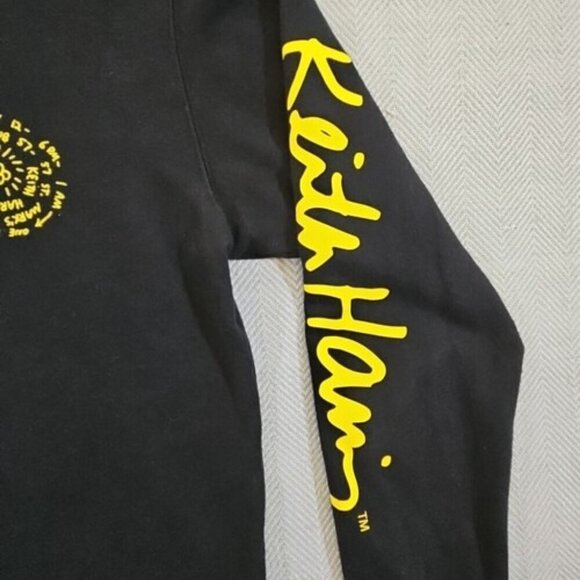 Uniqlo Keith Haring Sweatshirt Crewneck Size Large Sleeve Logo Black Long Sleeve - Picture 3 of 13